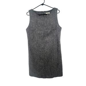 LL Bean Size 6 Reg Dress 100% Wool Gray Knee Length Work Professional Career